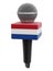 Microphone and Netherlands flag. Image with clipping path