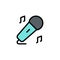 Microphone, note icon. Simple color with outline vector elements of cultural activities icons for ui and ux, website or mobile