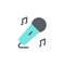 Microphone, note icon. Simple color vector elements of cultural activities icons for ui and ux, website or mobile application