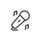 Microphone, note icon. Simple line, outline vector elements of cultural activities icons for ui and ux, website or mobile