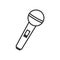 Microphone Outline Flat Icon on White