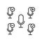 microphone, plus, remove, minus sign icons. Element of outline button icons. Thin line icon for website design and development,