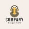 microphone, podcast logo design, singer logo, vector illustration