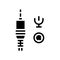 microphone port glyph icon vector illustration