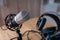 Microphone -  professional condenser microphone in a home studio for podcast, music production, voice over