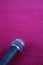 Microphone on the purple carpet, focus selected