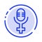 Microphone, Record Blue Dotted Line Line Icon