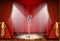 Microphone and red curtain