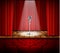 Microphone and red curtain