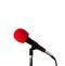 Microphone with Red Windscreen