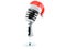 Microphone with santa hat