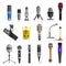 Microphone Set Design Flat Isolated