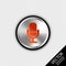 Microphone On Silver Metallic Button - Vector Illustration - Isolated On Transparent Blackground