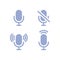 Microphone simple icon set. Flat podcast radio sign, broadcast symbols. Retro microphone vector isolated button for app