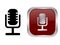 Microphone simple icon and web button. Studio symbol. Voice microphone