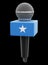 Microphone and Somali flag. Image with clipping path