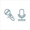 Microphone Sound Icon Vector Line Art