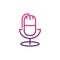 Microphone sound network social media icon line