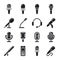 Microphone, sound, radio vector icons