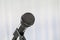 Microphone on stand Close up in conference room with copy space add text