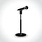 Microphone stand icon on white background