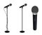 Microphone with stand vector on white background