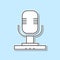 Microphone sticker icon. Simple thin line, outline vector of party icons for ui and ux, website or mobile application