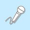 Microphone sticker icon. Simple thin line, outline vector of party icons for ui and ux, website or mobile application