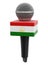 Microphone and Tajik flag. Image with clipping path