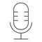 Microphone thin line icon, musical and audio, record sign, vector graphics, a linear pattern on a white background.