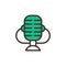 Microphone vector icon isolated interview music TV web broadcasting vocal tool