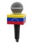 Microphone and Venezuelan flag. Image with clipping path