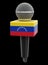 Microphone and Venezuelan flag. Image with clipping path