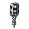 Microphone. Vintage vector black engraving illustration