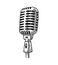 Microphone. Vintage vector black engraving illustration