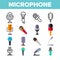 Microphone, Voice Recording Vector Color Icons Set