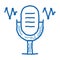 Microphone Waves doodle icon hand drawn illustration