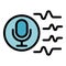 Microphone waves icon color outline vector