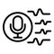 Microphone waves icon, outline style