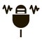 Microphone Waves Icon Vector Glyph Illustration