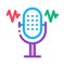 Microphone Waves Icon Vector Outline Illustration