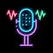 Microphone Waves neon glow icon illustration