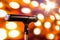 Microphones Public speaking background, Close up microphone on stand for speaker speech presentation stage performance or press