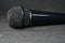 Microphones with wire mesh network photographed in the studio with flash light