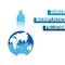 Of microplastics in the water vector banner.