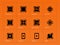 Microprocessor icons on orange background