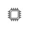 Microprocessor, Microchip line icon