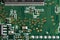 Microprocessor printed circuit board with electronic components and conductive paths