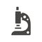 Microscope black vector icon. Simple science symbol.