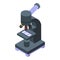 Microscope control icon isometric vector. Product trade